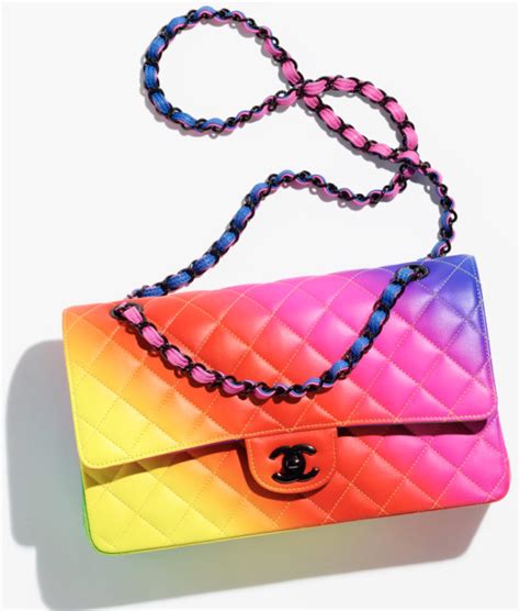 yellow/ green chanel bag|rainbow chanel bag.